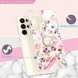 Gradient Marble With Ring Holder Case For Samsung Galaxy-Exoticase-