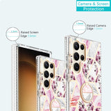 Gradient Marble With Ring Holder Case For Samsung Galaxy-Exoticase-