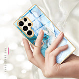 Gradient Marble With Ring Holder Case For Samsung Galaxy-Exoticase-
