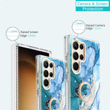 Gradient Marble With Ring Holder Case For Samsung Galaxy-Exoticase-