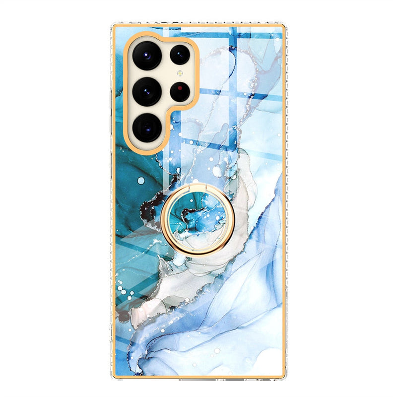 Gradient Marble With Ring Holder Case For Samsung Galaxy-Exoticase-For Samsung S23-c-