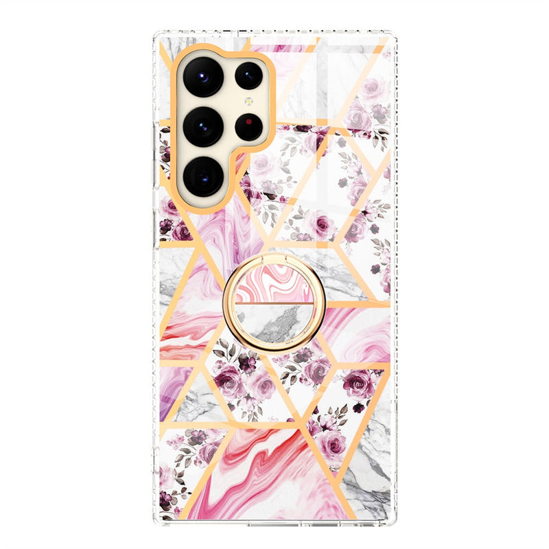 Gradient Marble With Ring Holder Case For Samsung Galaxy-Exoticase-For Samsung S23-g-