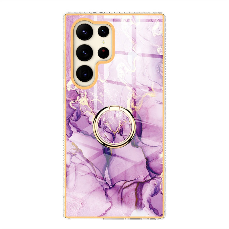 Gradient Marble With Ring Holder Case For Samsung Galaxy-Exoticase-For Samsung S23-j-Exoticase