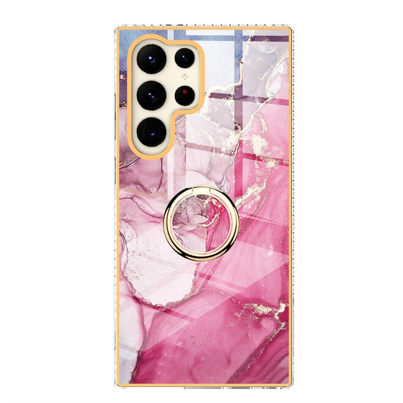 Gradient Marble With Ring Holder Case For Samsung Galaxy-Exoticase-For Samsung S23-l-