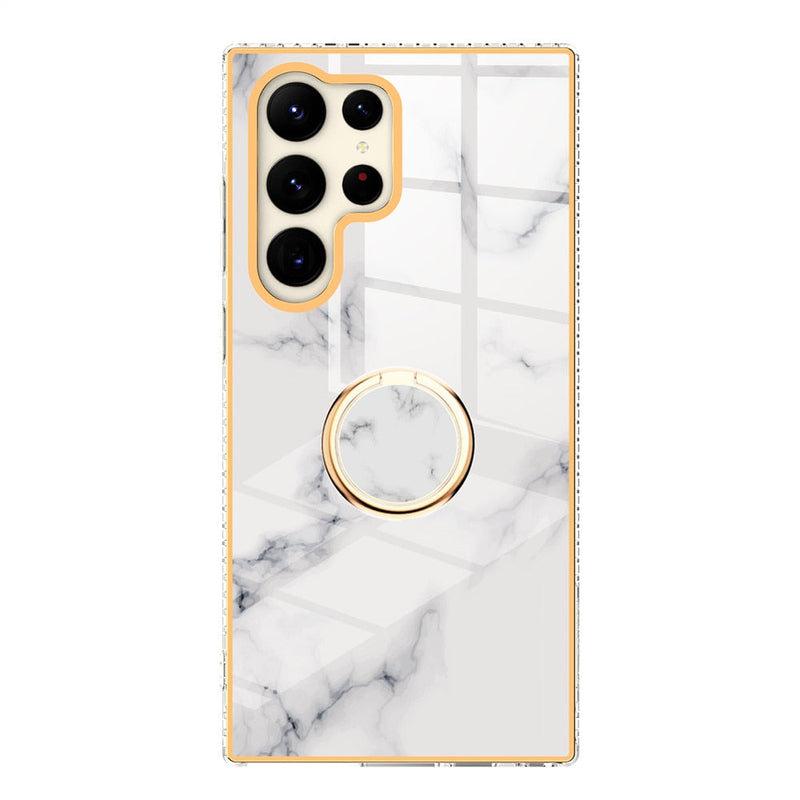 Gradient Marble With Ring Holder Case For Samsung Galaxy-Exoticase-For Samsung S23-s-Exoticase