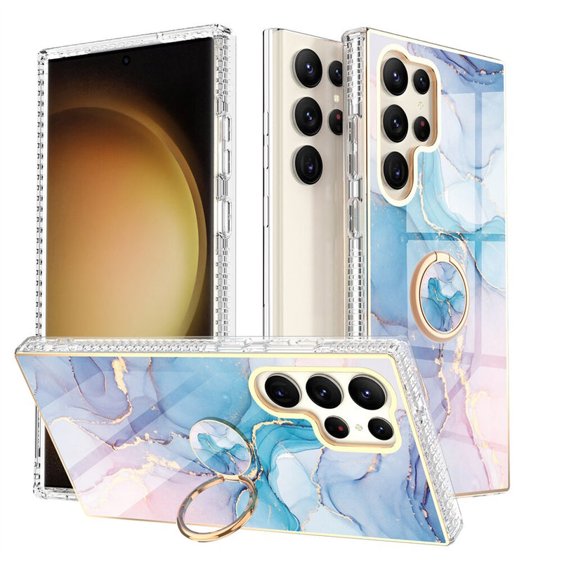 Gradient Marble With Ring Holder Case For Samsung Galaxy-Exoticase-Exoticase