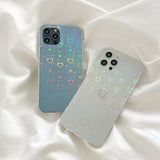 Gradient Rainbow Hearts & Flowers iPhone Case-Exoticase-