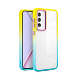 Gradient Rainbow Transparent Samsung Galaxy Case-Exoticase-For Samsung S23 Ultra-Yellow Blue-