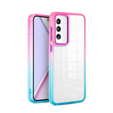 Gradient Rainbow Transparent Samsung Galaxy Case-Exoticase-For Samsung S23 Ultra-Pink Blue-