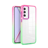 Gradient Rainbow Transparent Samsung Galaxy Case-Exoticase-For Samsung S23 Ultra-Pink Green-