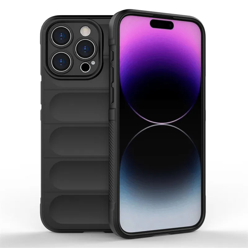 Grip Friendly Silicone Apple iPhone Case-Exoticase-For iPhone 15 Pro Max-Black-