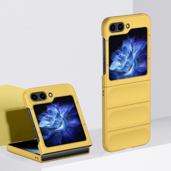 Grip Friendly Silicone Samsung Galaxy Z Flip Case-Exoticase-for Samsung Z Flip 5-Yellow-