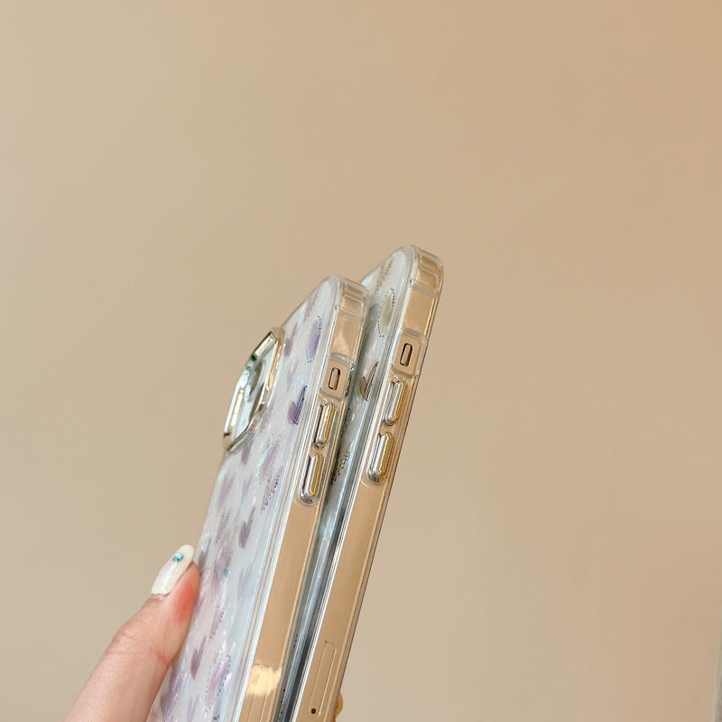 Heart Marble Plated iPhone Case-Exoticase-