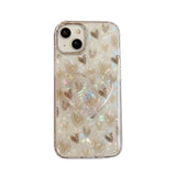 Heart Marble Plated iPhone Case-Exoticase-For iPhone 14 Pro Max-Gold-