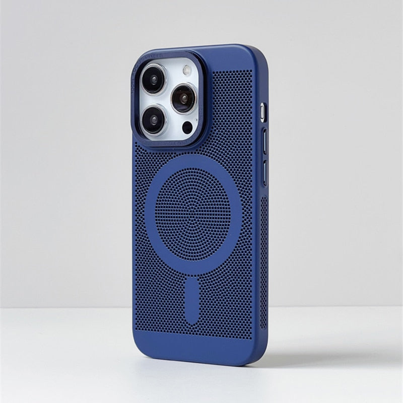 Heat Dissipating MagSafe iPhone Case-Exoticase-For iPhone 15 Pro Max-Blue-