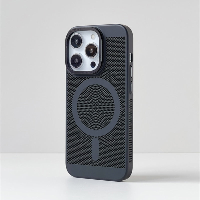 Heat Dissipating MagSafe iPhone Case-Exoticase-For iPhone 15 Pro Max-Black-
