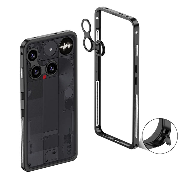 Heat Dissipating Nothing Phone Metal Bumper Frame-Exoticase-Nothing Phone 3A Pro-Black-Exoticase