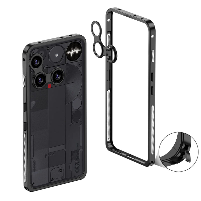 Heat Dissipating Nothing Phone Metal Bumper Frame-Exoticase-Nothing Phone 3A Pro-Black-Exoticase