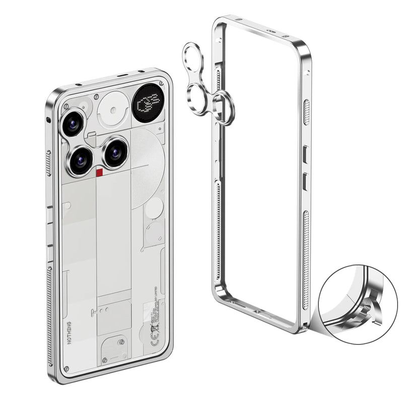 Heat Dissipating Nothing Phone Metal Bumper Frame-Exoticase-Nothing Phone 3A Pro-Silver-Exoticase