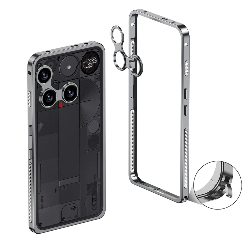 Heat Dissipating Nothing Phone Metal Bumper Frame-Exoticase-Nothing Phone 3A Pro-Gray-Exoticase