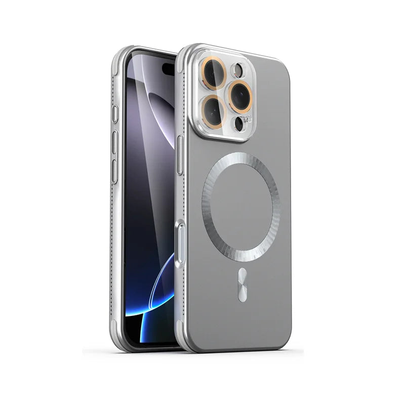HeatFlow Glass Camera Drop Corners iPhone Case-Exoticase-Silver-iPhone 16 Pro Max-Exoticase