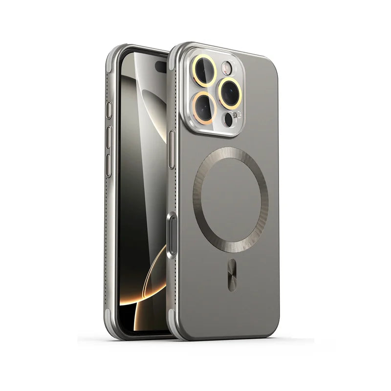 HeatFlow Glass Camera Drop Corners iPhone Case-Exoticase-Gray-iPhone 16 Pro Max-Exoticase