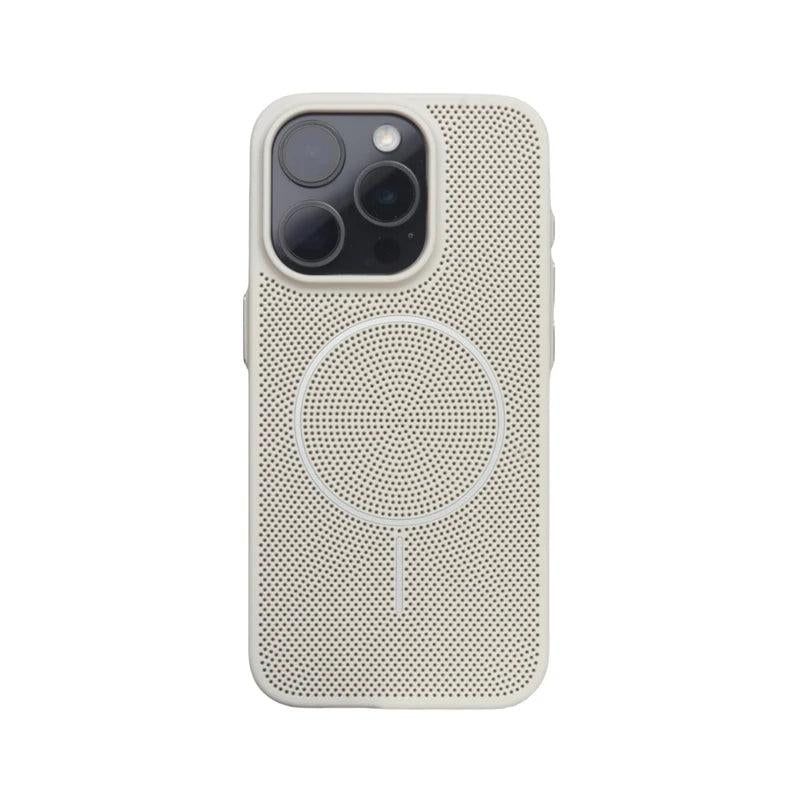 HeatOff Speaker Grill Style Micro Hole iPhone Case-Exoticase-For iPhone 16 Pro Max-White-Exoticase