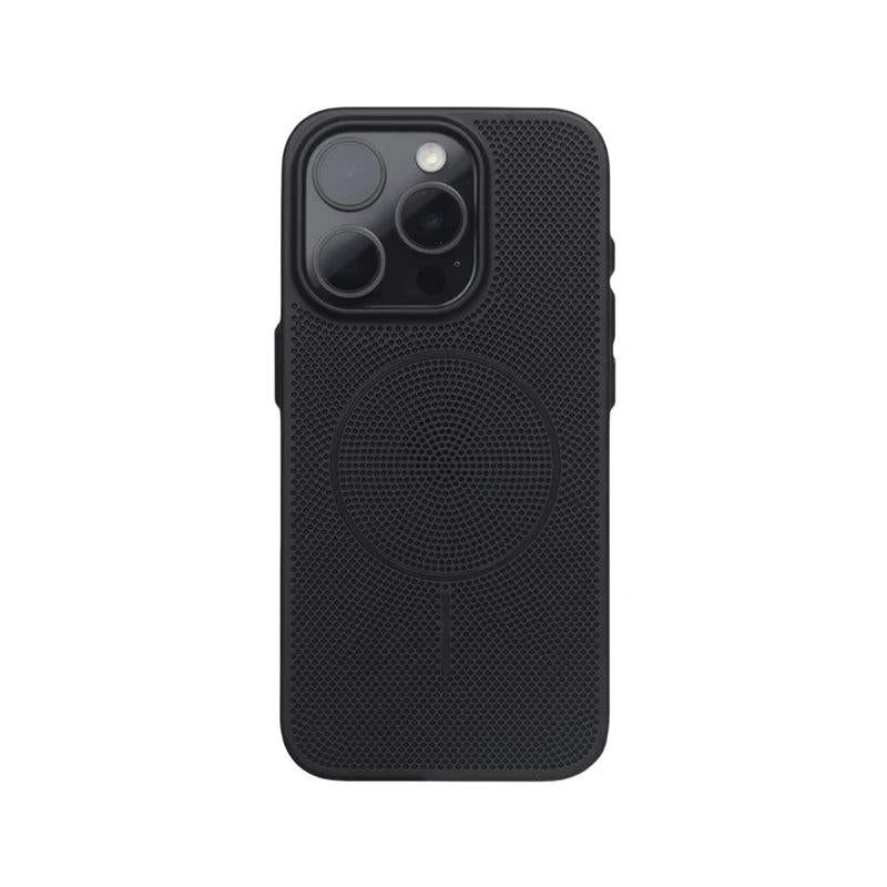 HeatOff Speaker Grill Style Micro Hole iPhone Case-Exoticase-For iPhone 16 Pro Max-Black-Exoticase