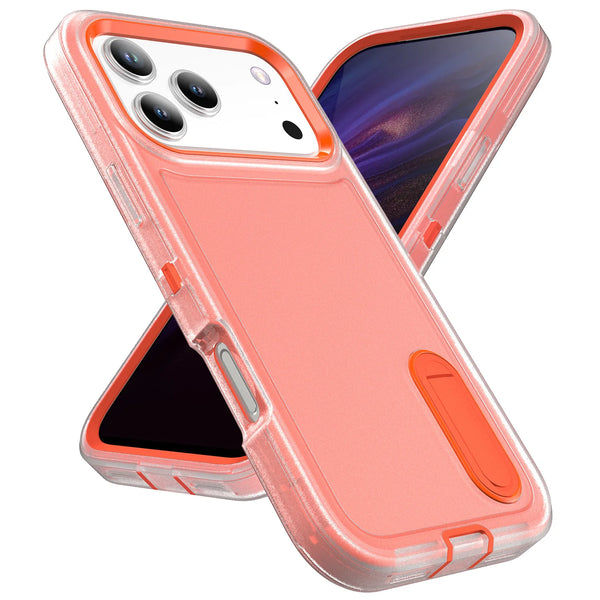 Heavy Duty Defender Apple iPhone Case-Exoticase-For iPhone 17 Pro Max-Clear-Orange-Exoticase