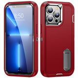 Heavy Duty Defender Apple iPhone Case - Exoticase - For iPhone 15 Pro Max / Red-Black