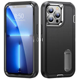 Heavy Duty Defender Apple iPhone Case - Exoticase - For iPhone 15 Pro Max / Black-Black
