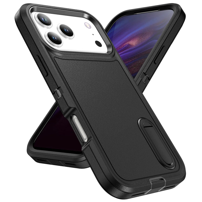 Heavy Duty Defender Apple iPhone Case-Exoticase-For iPhone 17 Pro Max-Black-Black-Exoticase