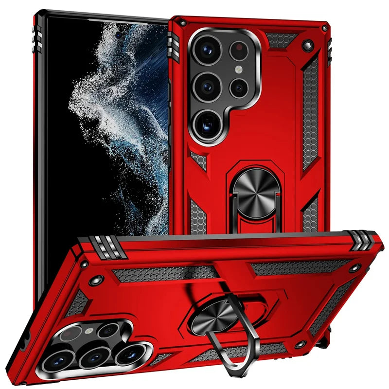 Heavy Duty Military Grade Protection Samsung Galaxy Armor Case-Exoticase-S25 Ultra-Red-Exoticase