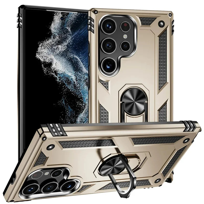 Heavy Duty Military Grade Protection Samsung Galaxy Armor Case-Exoticase-S25 Ultra-Golden-Exoticase