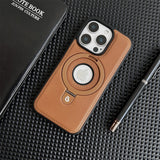 HollowLogo Stitched Leather iPhone Case-Exoticase-Exoticase