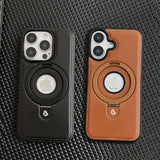 HollowLogo Stitched Leather iPhone Case-Exoticase-Exoticase