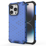 Honeycomb Shockproof Corners iPhone Case-Exoticase-For iPhone 14-Blue-Exoticase