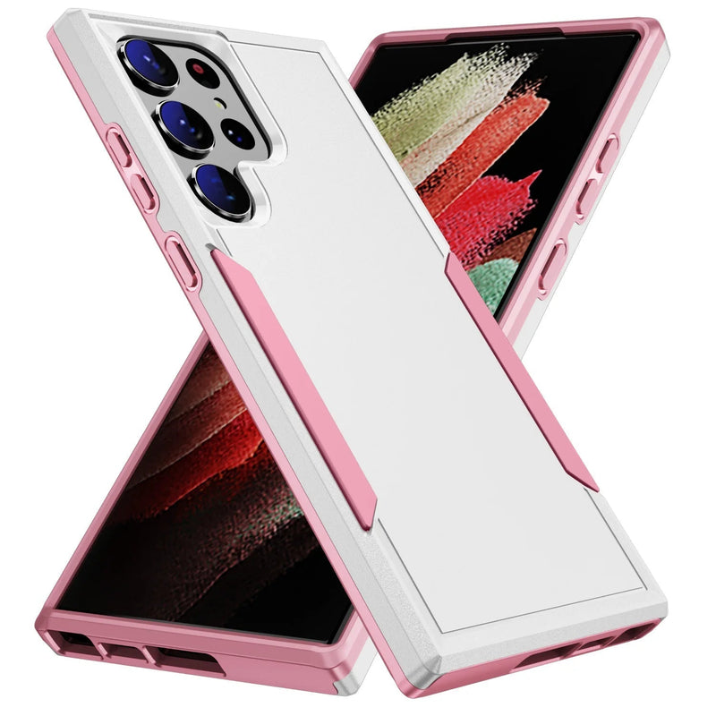 Indestructo Strong Armor Samsung Phone Case - Exoticase - For Samsung S24 Ultra / White