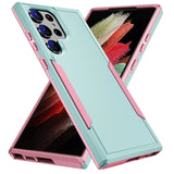 Indestructo Strong Armor Samsung Phone Case - Exoticase - For Samsung S24 Ultra / Green Pink