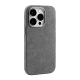 Italian Alcantara Apple iPhone Case - Exoticase - for iPhone 15 Pro Max / Light Gray