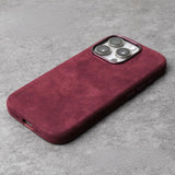 Italian Alcantara Apple iPhone Case - Exoticase - for iPhone 16 Pro Max / Red