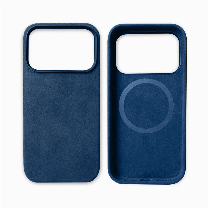 Italian Alcantara Apple iPhone Case-iPhone Alcantara Case-Exoticase-for iPhone 17 Pro Max-Blue-Exoticase