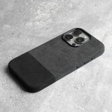 Italian Alcantara Apple iPhone Case - Exoticase - for iPhone 15 Pro Max / Dual Dark Gray