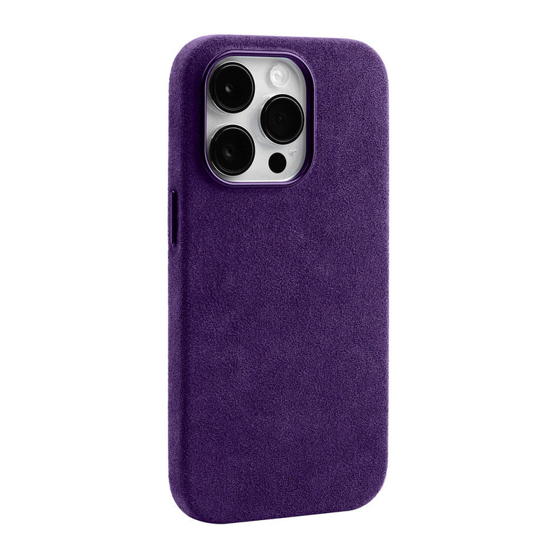 Italian Alcantara Apple iPhone Case - Exoticase - for iPhone 15 Pro Max / Violet