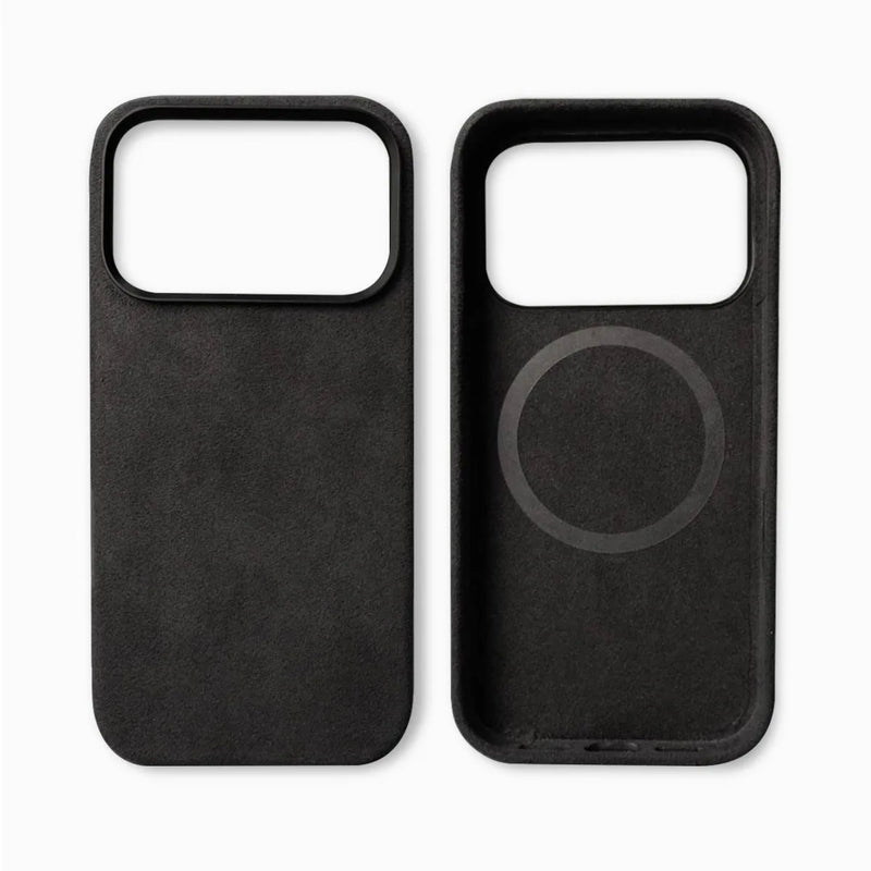 Italian Alcantara Apple iPhone Case-iPhone Alcantara Case-Exoticase-for iPhone 17 Pro Max-Dark Gray-Exoticase