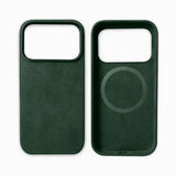Italian Alcantara Apple iPhone Case-iPhone Alcantara Case-Exoticase-for iPhone 17 Pro Max-Green-Exoticase