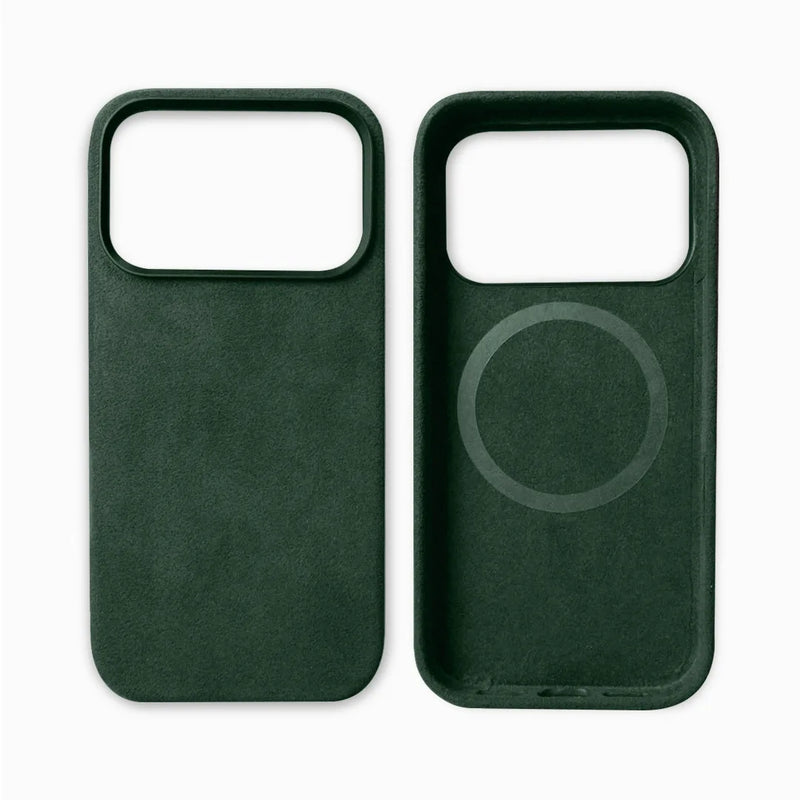 Italian Alcantara Apple iPhone Case-iPhone Alcantara Case-Exoticase-for iPhone 17 Pro Max-Green-Exoticase