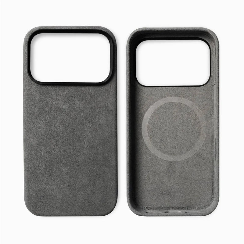 Italian Alcantara Apple iPhone Case-iPhone Alcantara Case-Exoticase-for iPhone 17 Pro Max-Light Gray-Exoticase