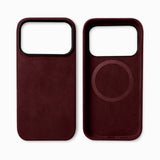 Italian Alcantara Apple iPhone Case-iPhone Alcantara Case-Exoticase-for iPhone 17 Pro Max-Red-Exoticase