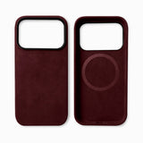 Italian Alcantara Apple iPhone Case-iPhone Alcantara Case-Exoticase-for iPhone 17 Pro Max-Red-Exoticase